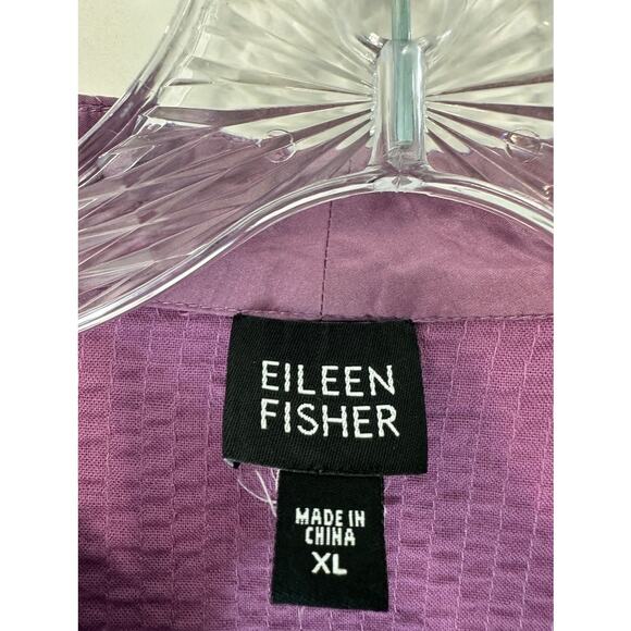 Eileen Fisher Blazer Purple Open Lightweight Silk Stitched Relaxed Mature Sie XL - Picture 2 of 11